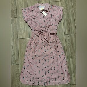 Vintage Anthropologie - NWT Maeve Bathing Beauties Tie-Front Shirt Dress